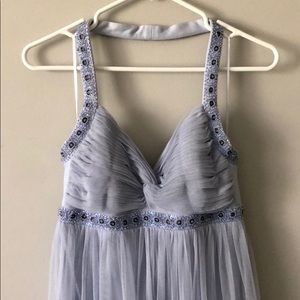 Periwinkle gown, halter top